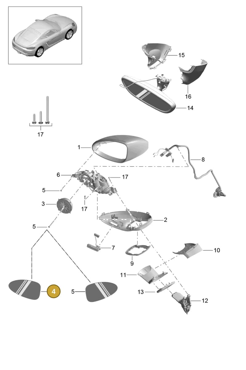 982857521D — Porsche Cayman (2016-2019) diagram p50809050, position 4