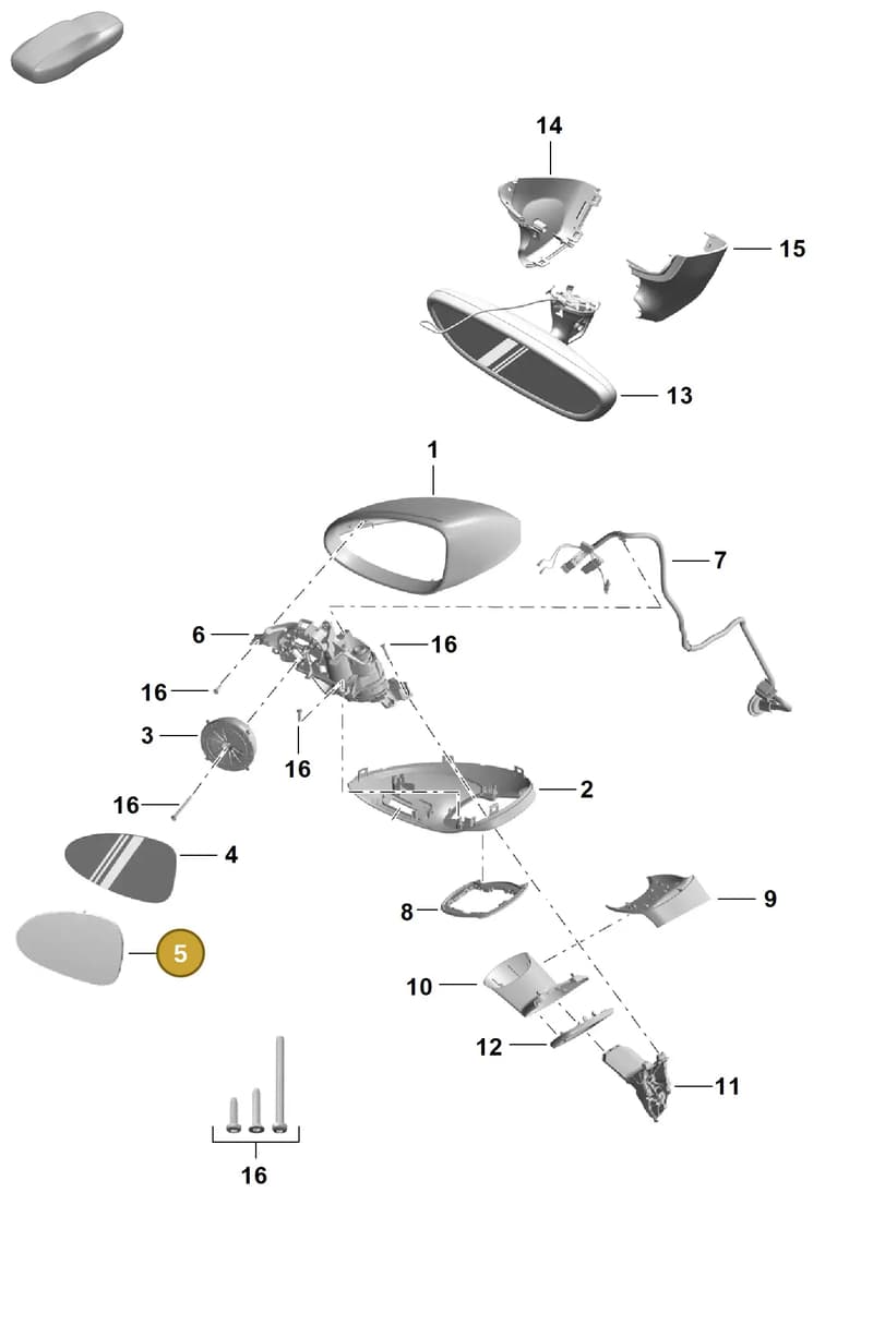 982857522D — Porsche Boxster Spyder (2019-2020) diagram p54809520, position 5