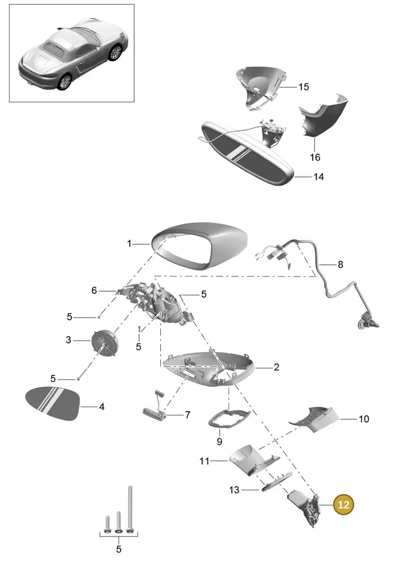 982857540 — Porsche Boxster (2016-2019) diagram p48809050, position 12