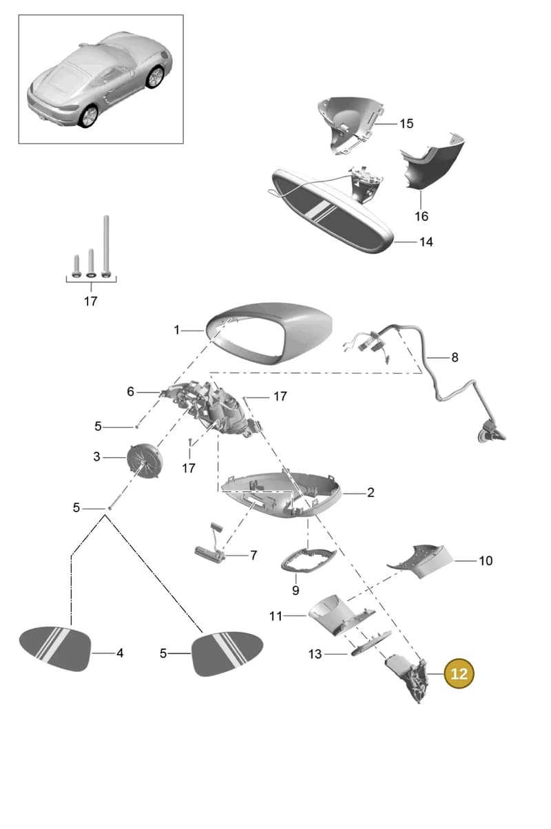 982857540 — Porsche Cayman (2016-2019) diagram p50809050, position 12