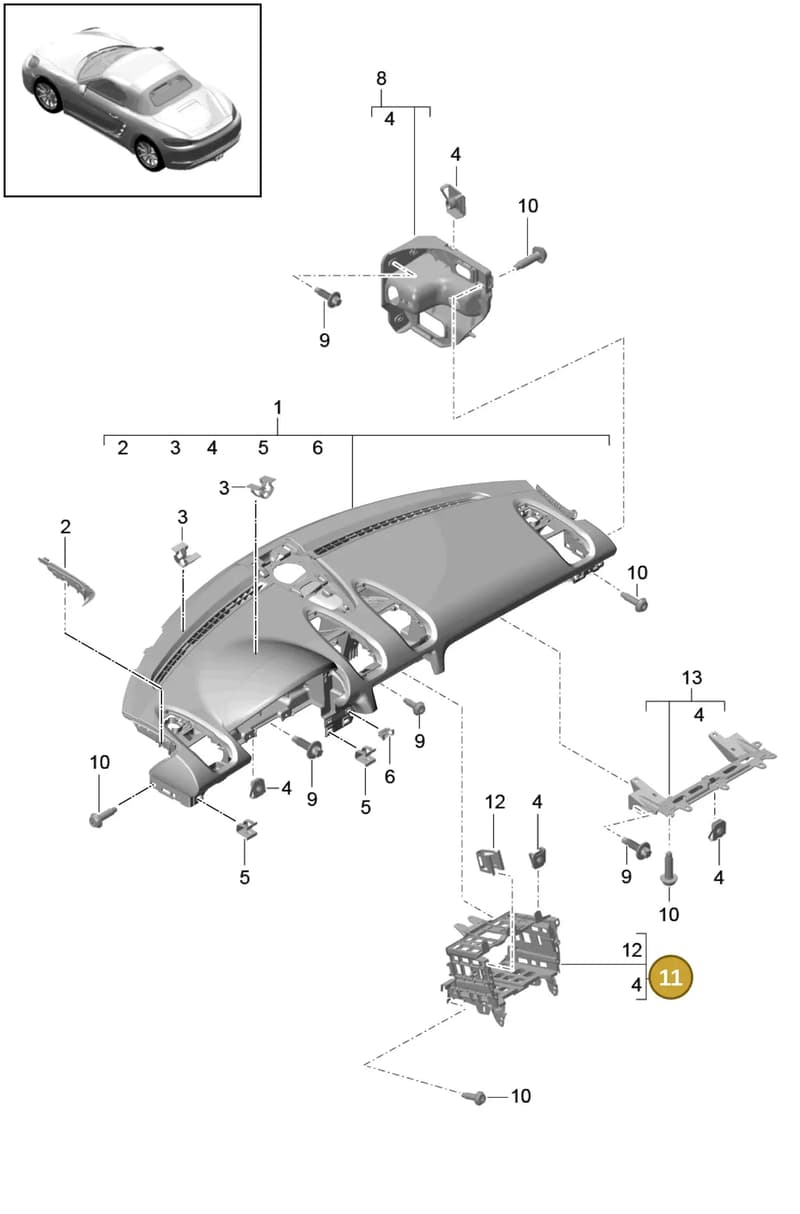 982857996AOH7 — Porsche Boxster (2016-2019) diagram p48809000, position 11