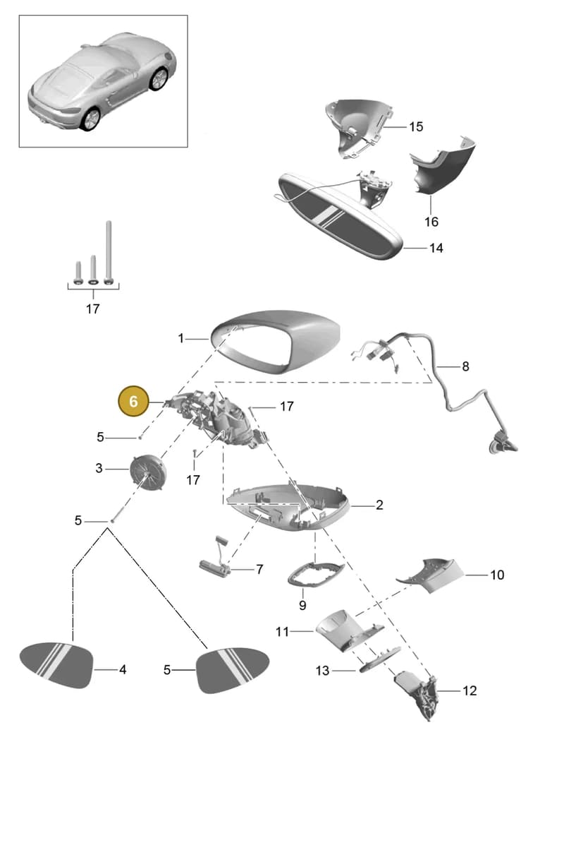 982858317B — Porsche Cayman (2016-2019) diagram p50809050, position 6