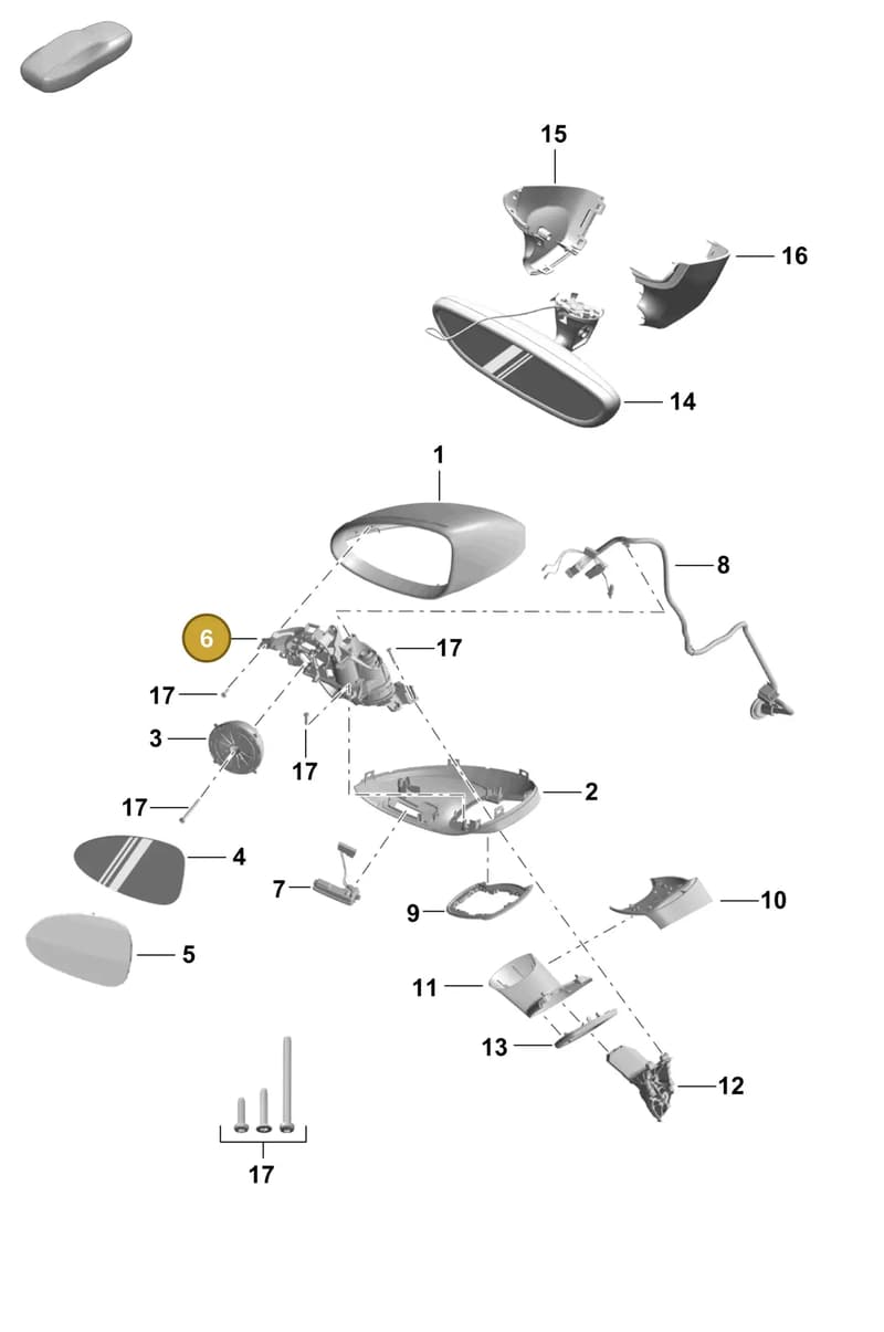 982858317B — Porsche Boxster Spyder (2019-2020) diagram p55809500, position 6