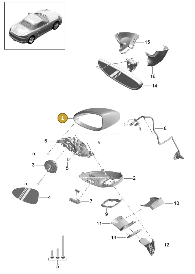 982858653AG2X — Porsche Boxster (2016-2019) diagram p48809050, position 1