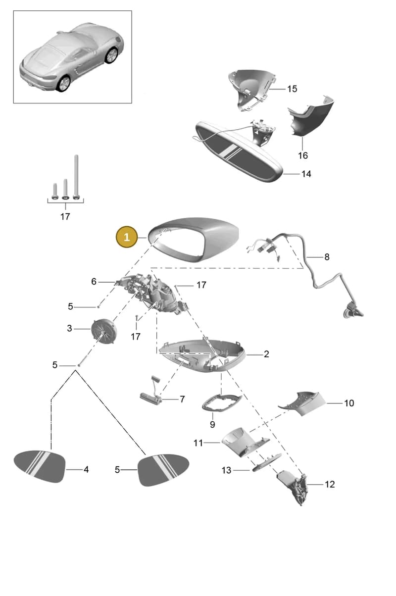 982858653AG2X — Porsche Cayman (2016-2019) diagram p50809050, position 1