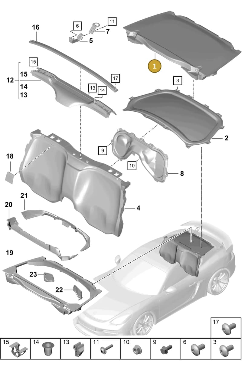 982863022AA75 — Porsche Cayman (2019-2022) diagram p55807250, position 1