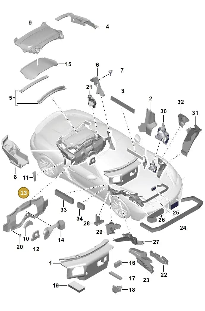 982863309B — Porsche Boxster (2016-2019) diagram p48807080, position 13
