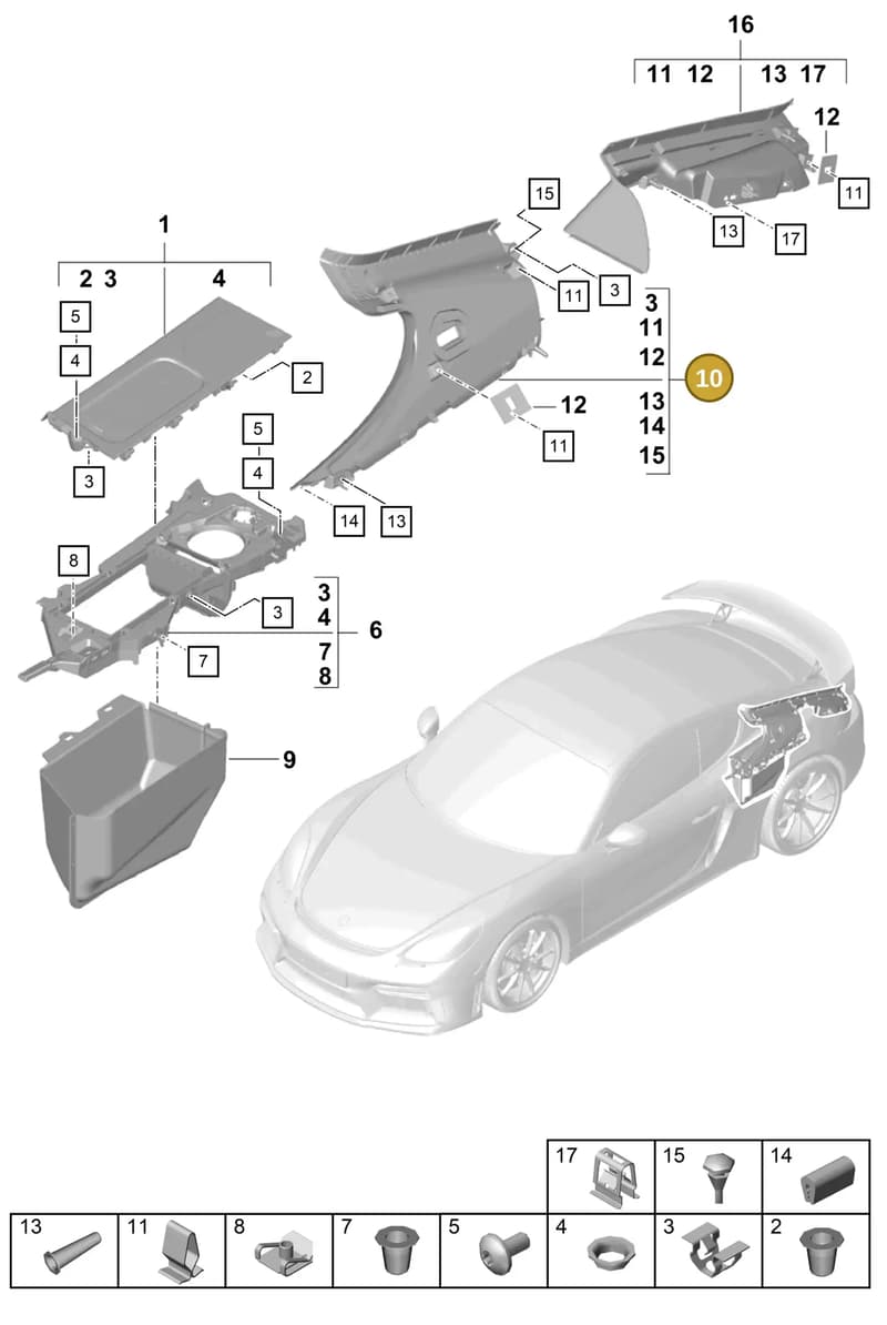 982867288OM8 — Porsche Cayman GT4 (2019-) diagram p55807300, position 10