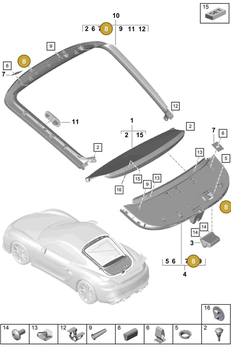 982867492 — Porsche Cayman (2019-2022) diagram p55807350, position 8