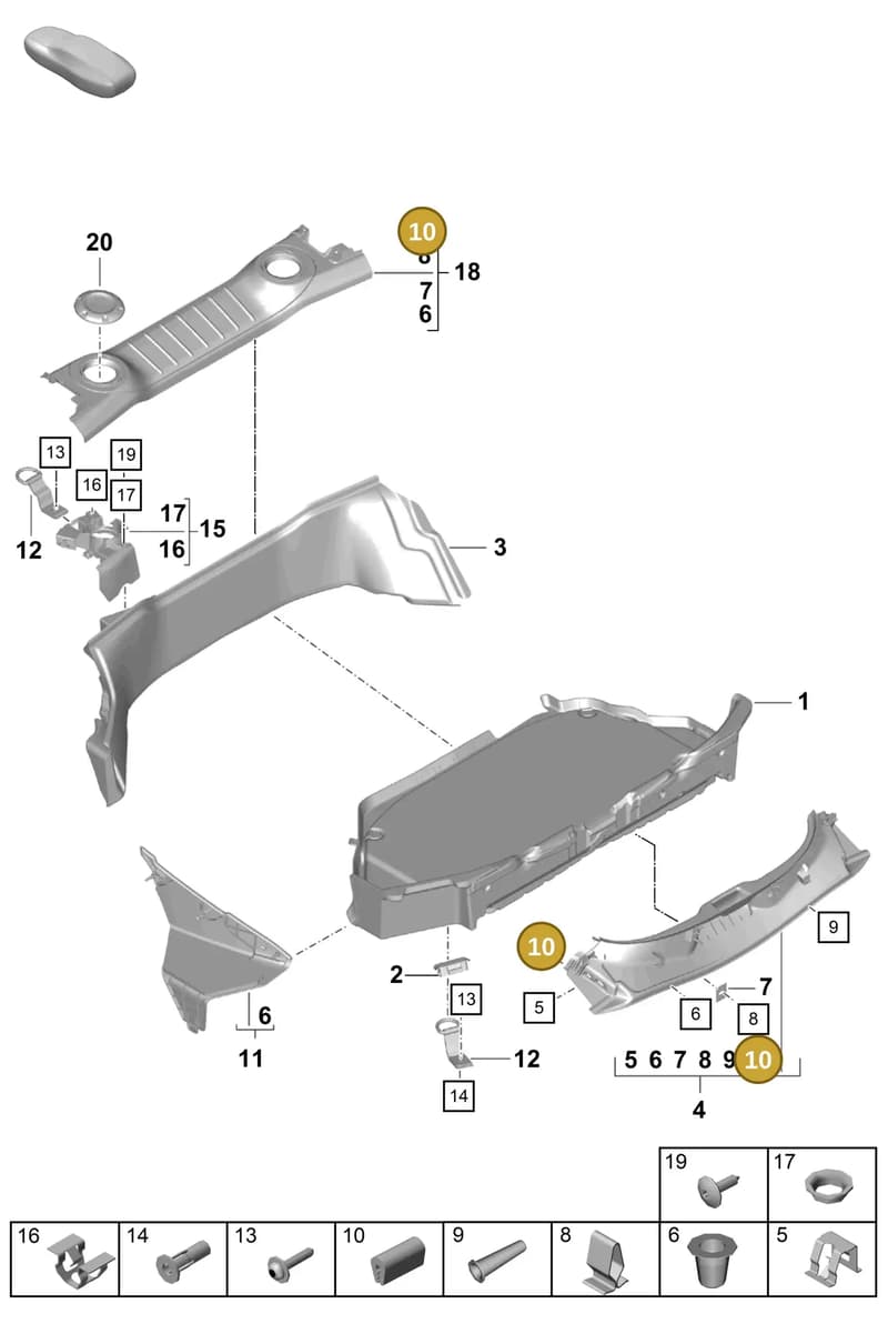 982867492 — Porsche Cayman (2019-2022) diagram p55807050, position 10