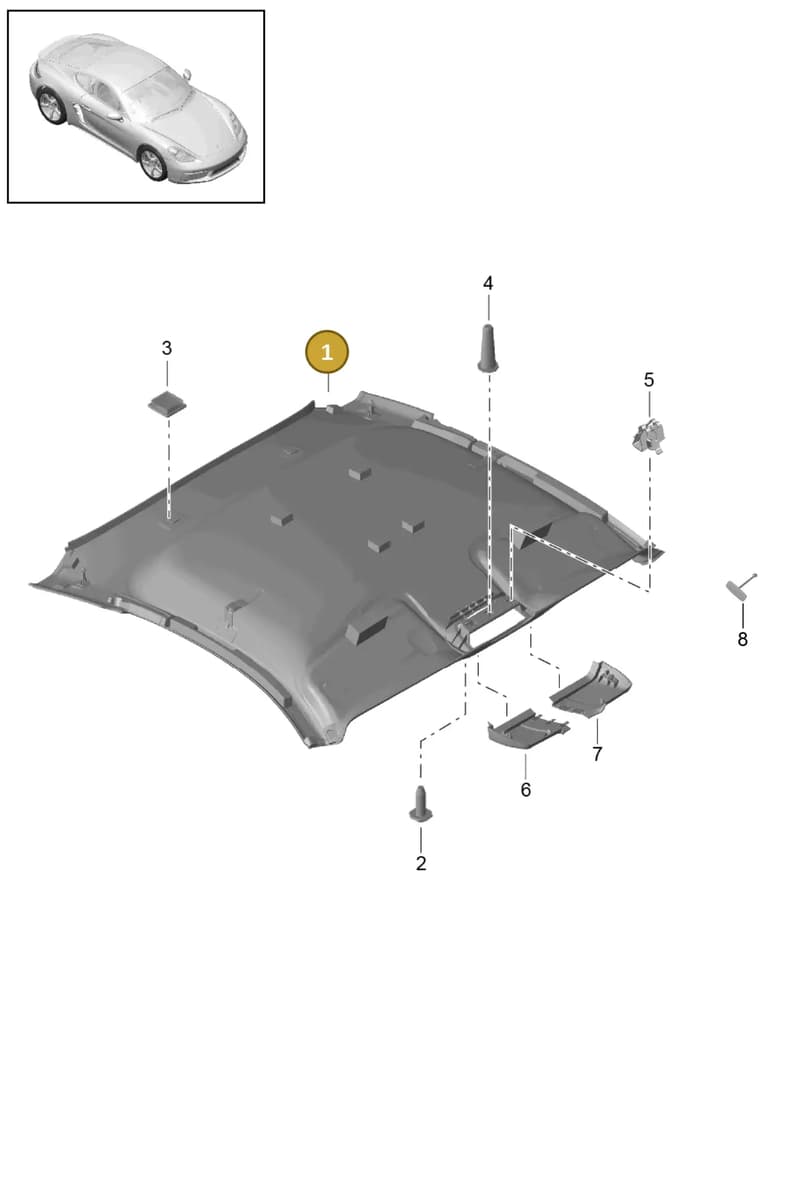 982867501C2W0 — Porsche Cayman (2016-2019) diagram p50807008, position 1