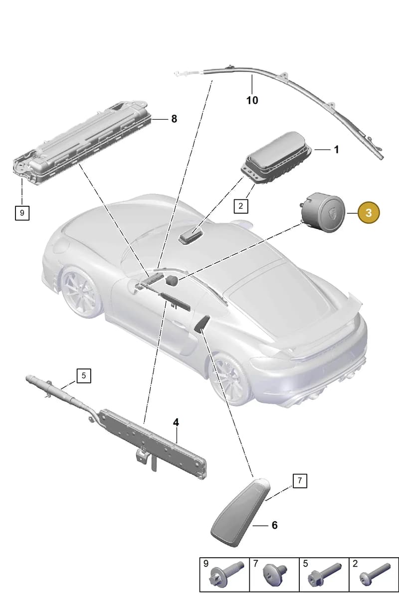 982880201KOE5 — Porsche Cayman (2019-2022) diagram p55812500, position 3
