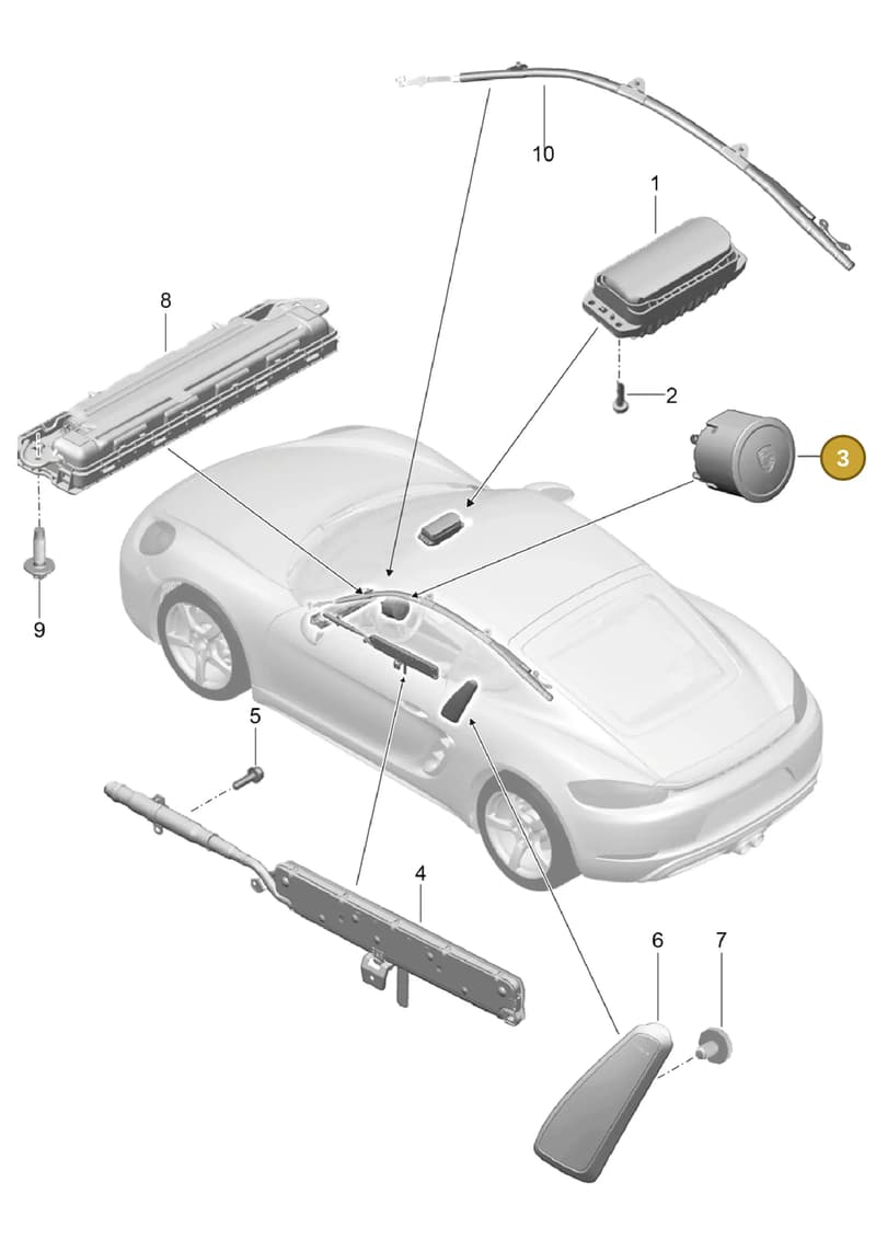 982880201M6H6 — Porsche Cayman (2016-2019) diagram p50812050, position 3