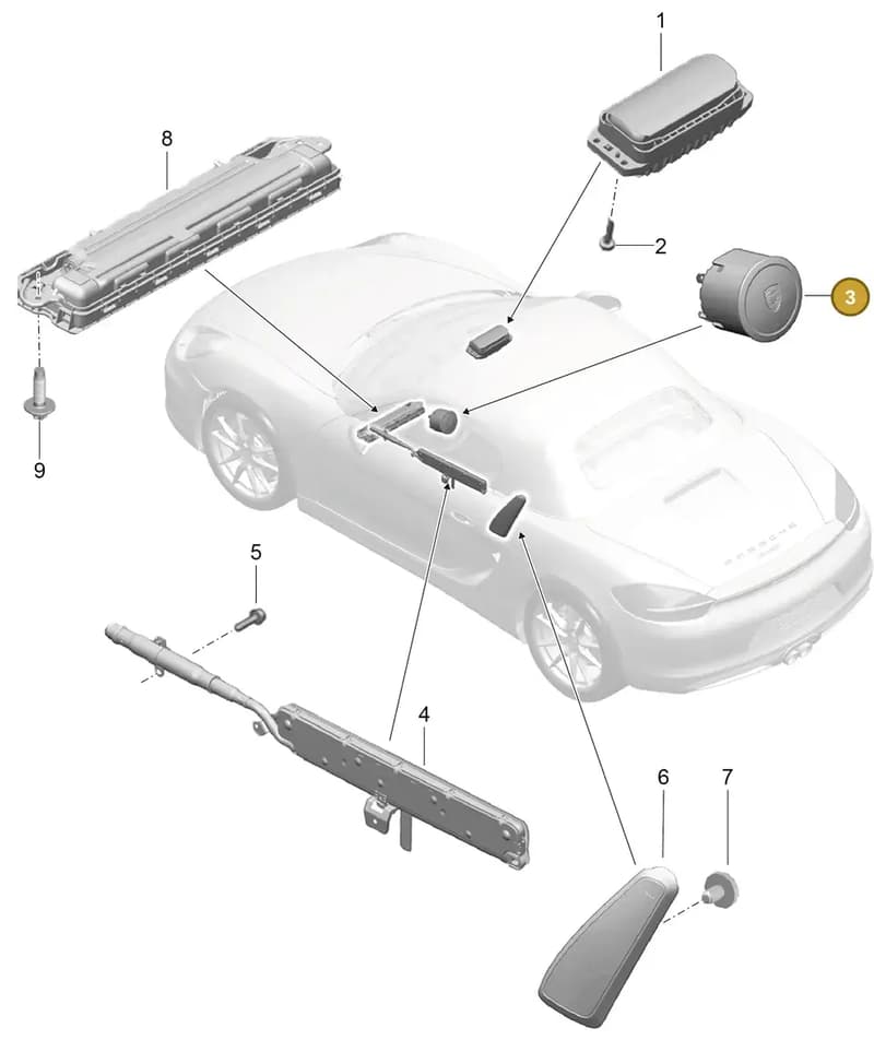 982880201M9J9 — Porsche Boxster (2016-2019) diagram p48812050, position 3