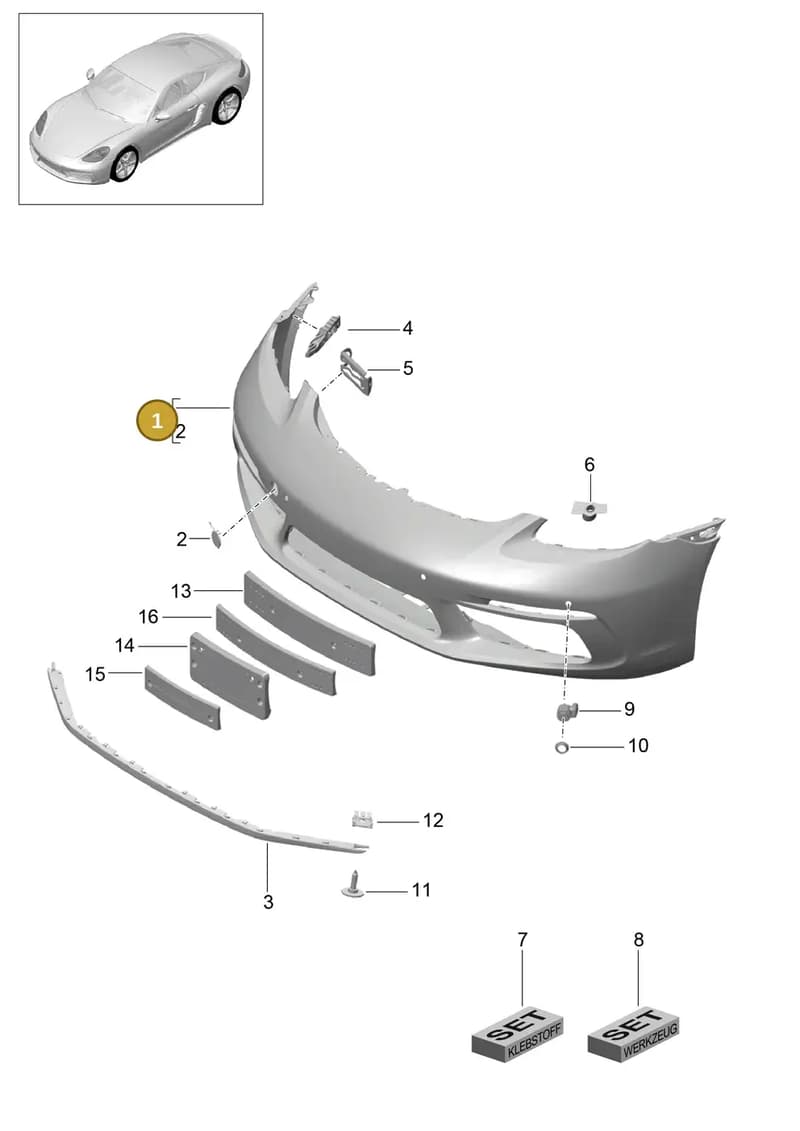 982898041E — Porsche Cayman (2016-2019) diagram p50802000, position 1