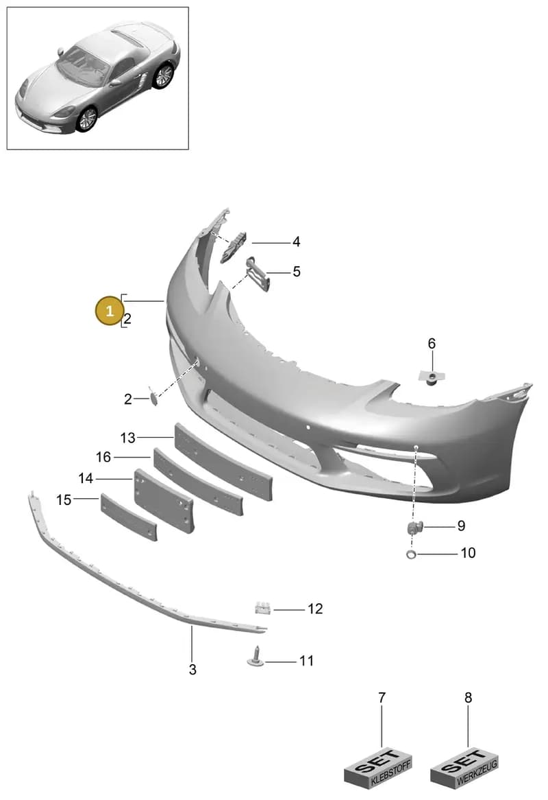 982898041E — Porsche Boxster (2016-2019) diagram p48802000, position 1