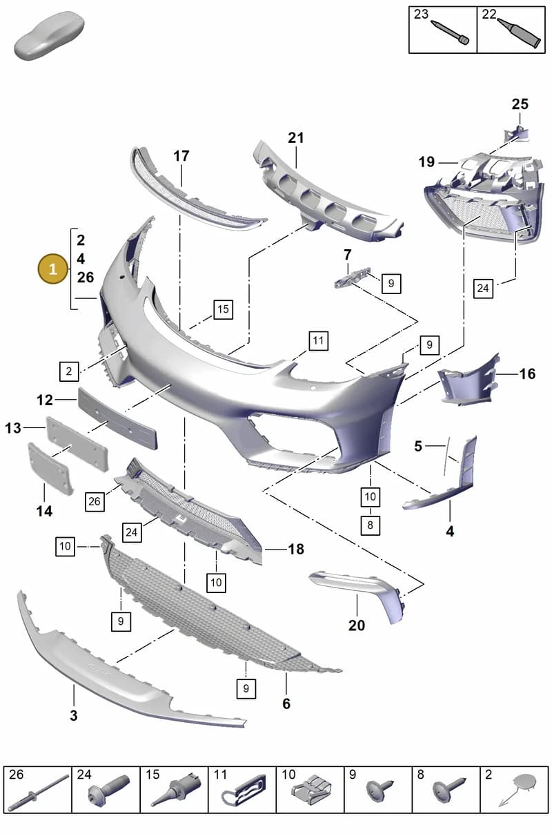 982898041M — Porsche Cayman (2019-2022) diagram p55802000, position 1