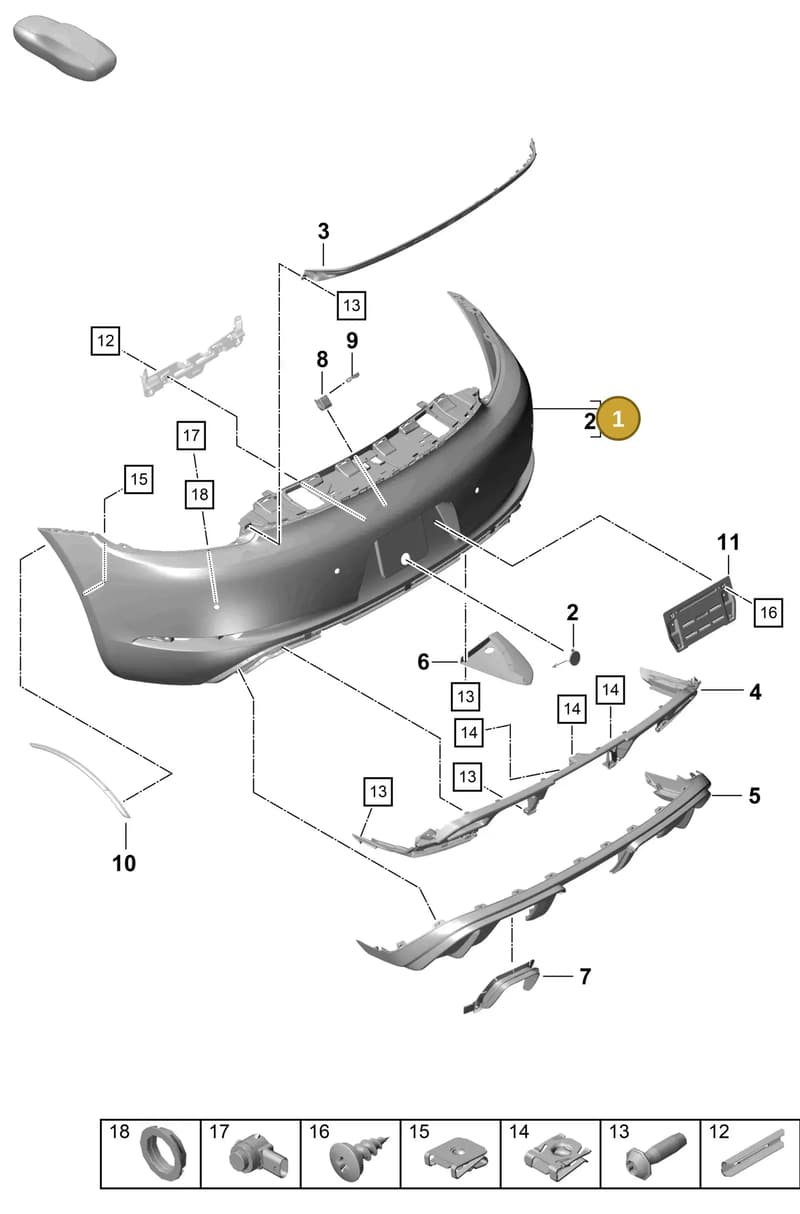 982898352JG2X — Porsche Cayman (2019-2022) diagram p55802510, position 1