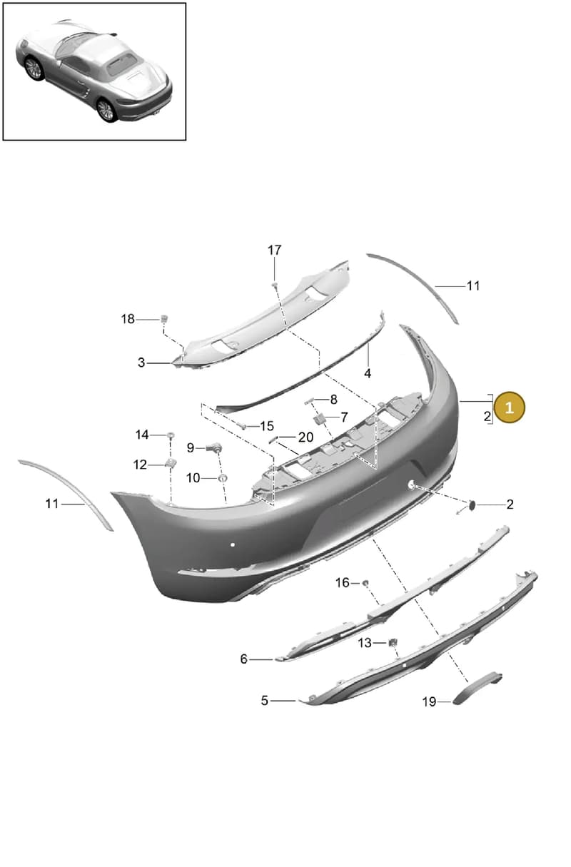 982898352KG2X — Porsche Boxster (2016-2019) diagram p48802020, position 1