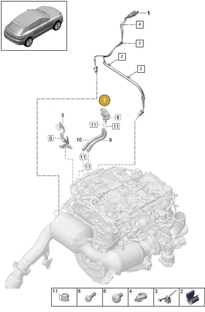 982906052B — Porsche Macan (2018-2022) diagram p52202430, position 7