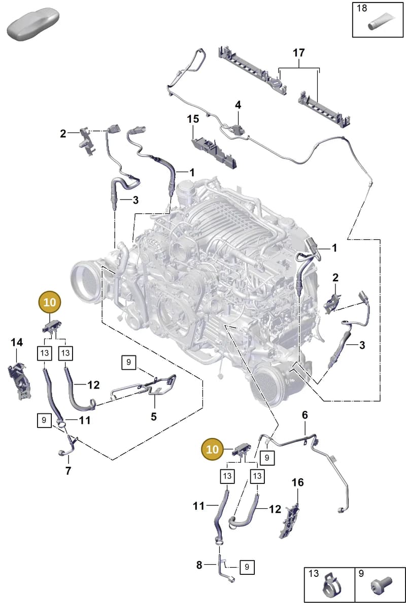 982906052B — Porsche 911 (2021-2022) diagram p59202200, position 10