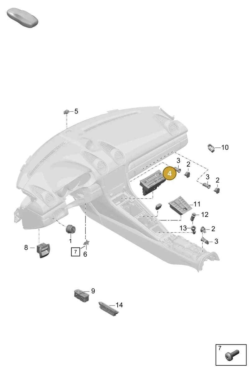 982907039AMDML — Porsche Boxster Spyder (2019-2020) diagram p55903050, position 4
