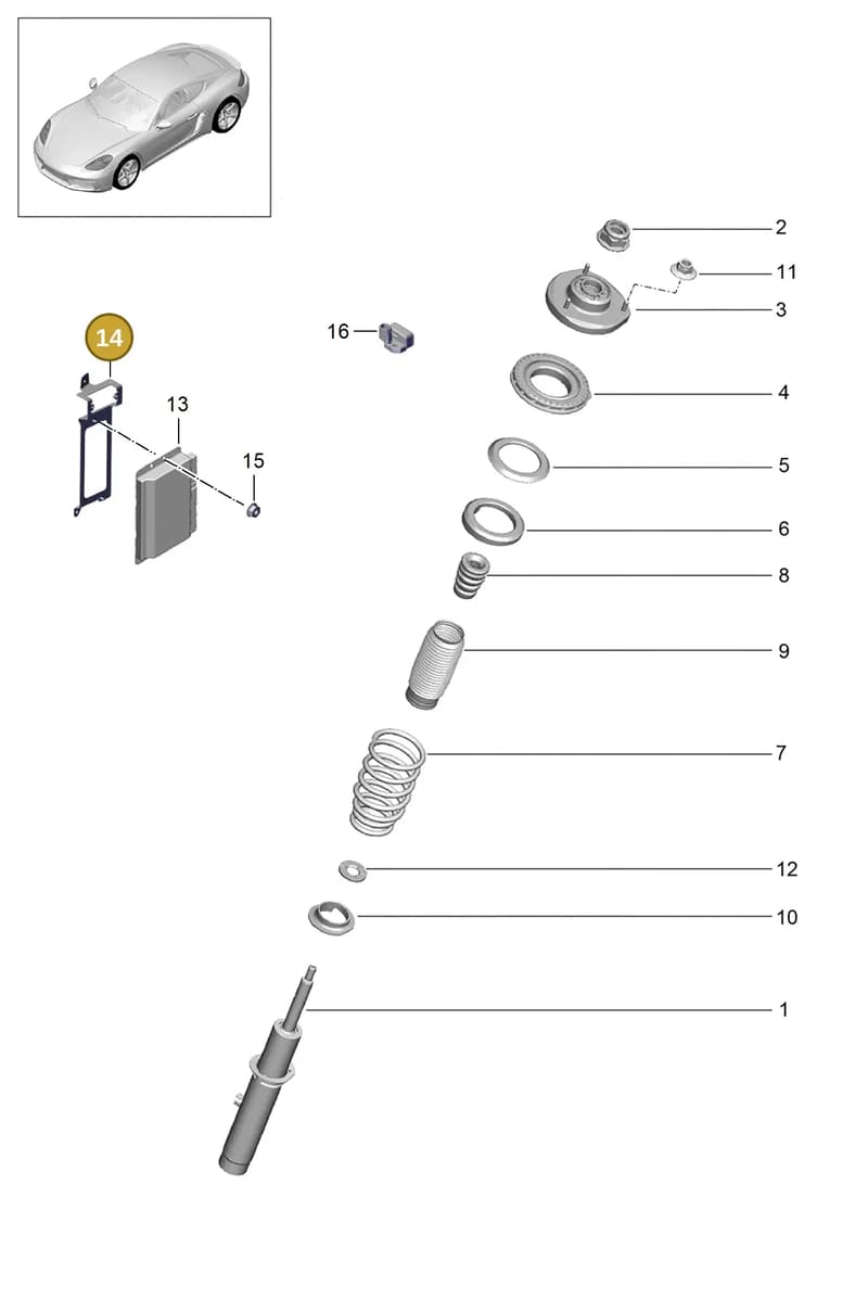 982907392 — Porsche Cayman (2016-2019) diagram p50402000, position 14