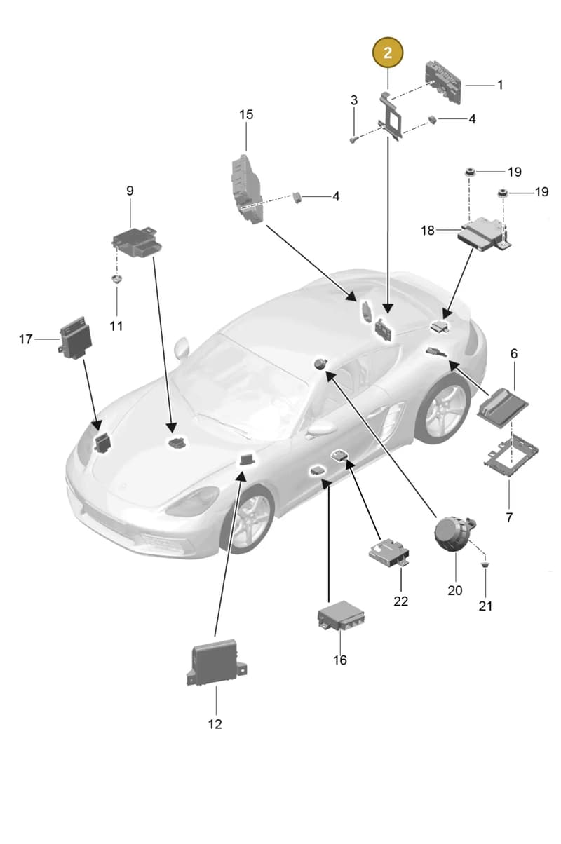 982907645 — Porsche Cayman (2016-2019) diagram p50901003, position 2