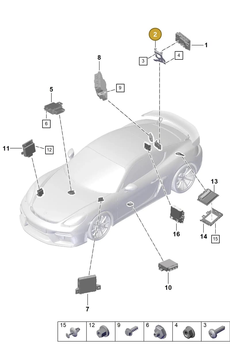 982907645A — Porsche Cayman (2019-2022) diagram p55901030, position 2