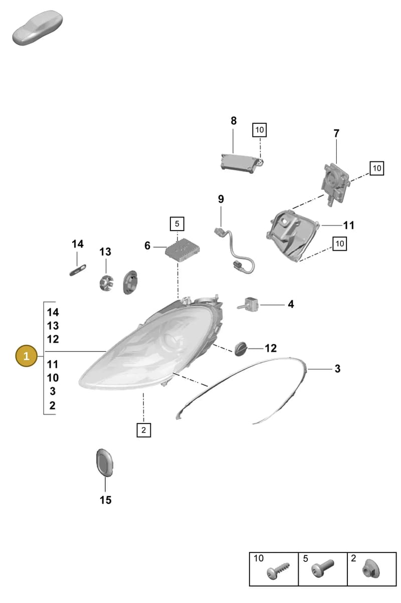 982941077F — Porsche Boxster Spyder (2019-2020) diagram p55905010, position 1