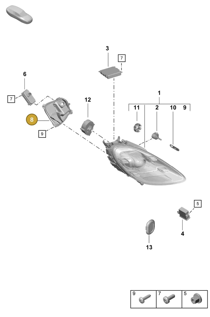 982941627 — Porsche Boxster Spyder (2019-2020) diagram p55905030, position 8