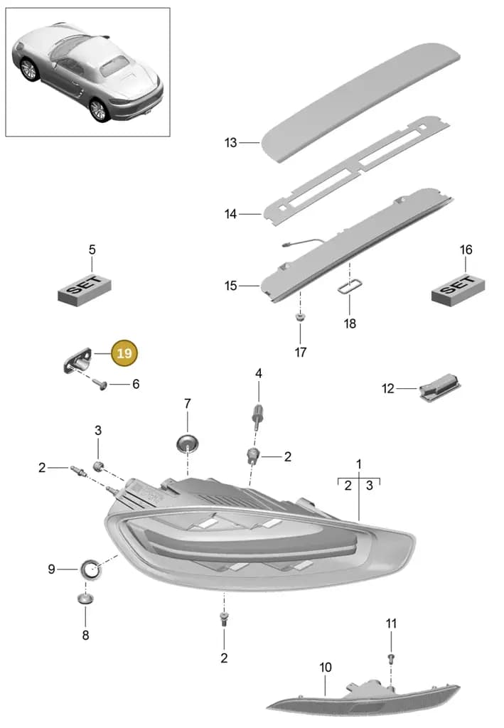 982945067Y — Porsche Boxster (2016-2019) diagram p48905000, position 19