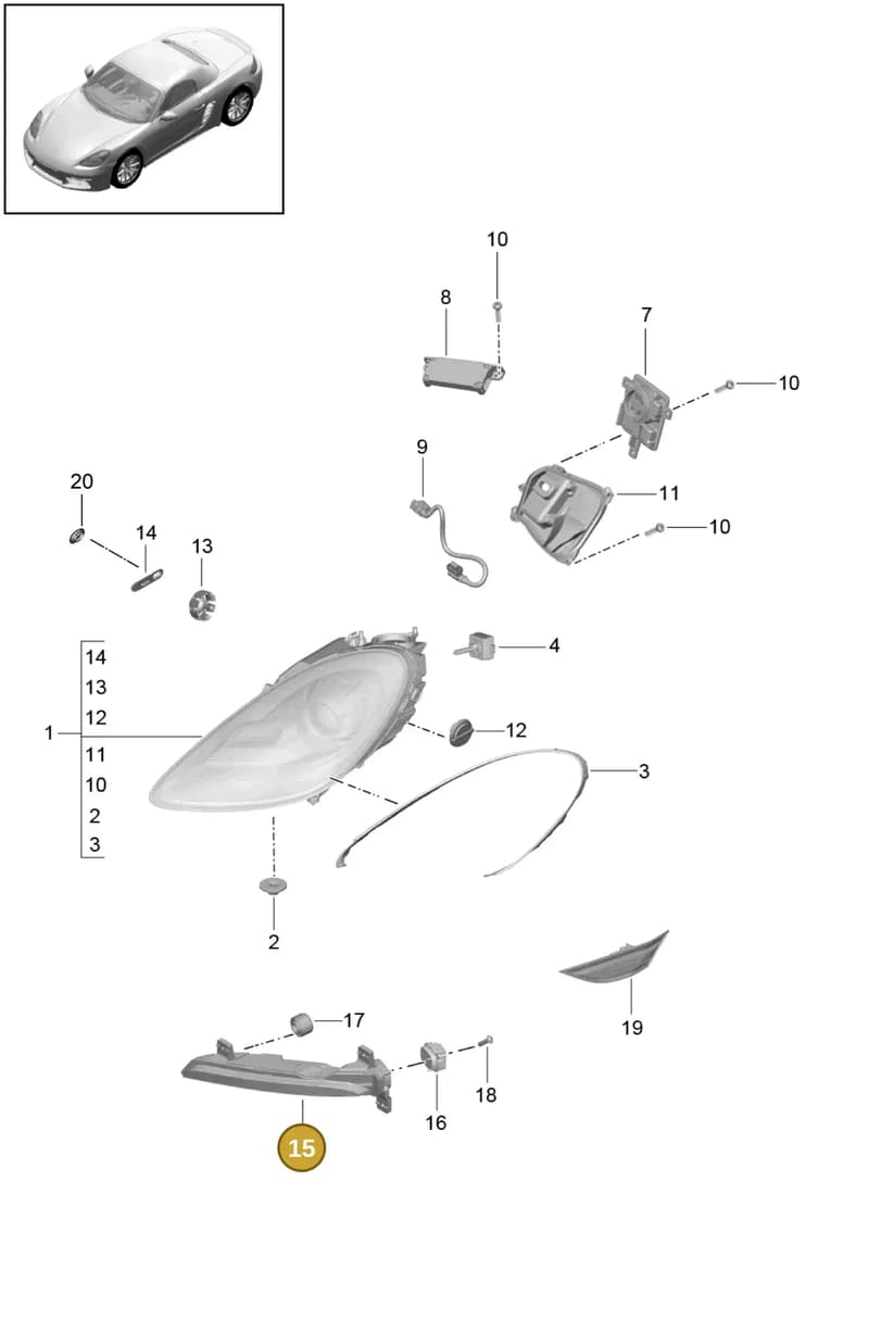 982945087D — Porsche Boxster (2016-2019) diagram p48905000, position 15