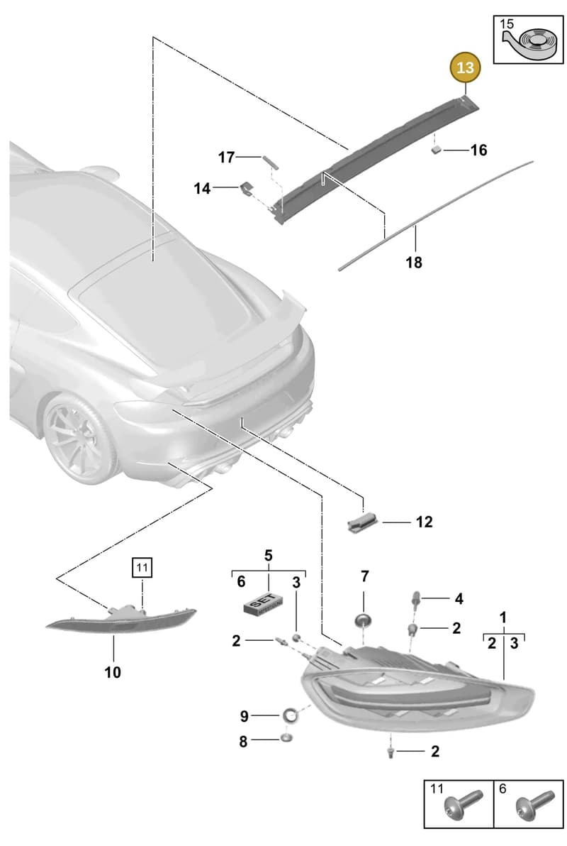 982945097B — Porsche Cayman (2019-2022) diagram p55905050, position 13