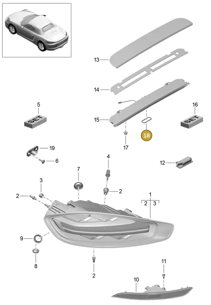 982945197 — Porsche Boxster (2016-2019) diagram p48905000, position 18