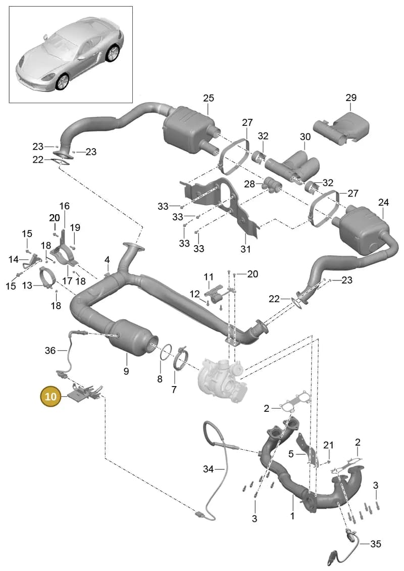 982971845C — Porsche Cayman (2016-2019) diagram p50202000, position 10