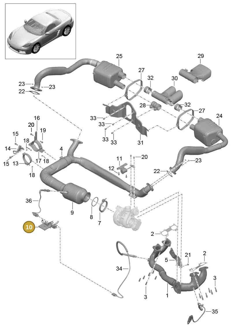 982971845C — Porsche Boxster (2016-2019) diagram p48202000, position 10
