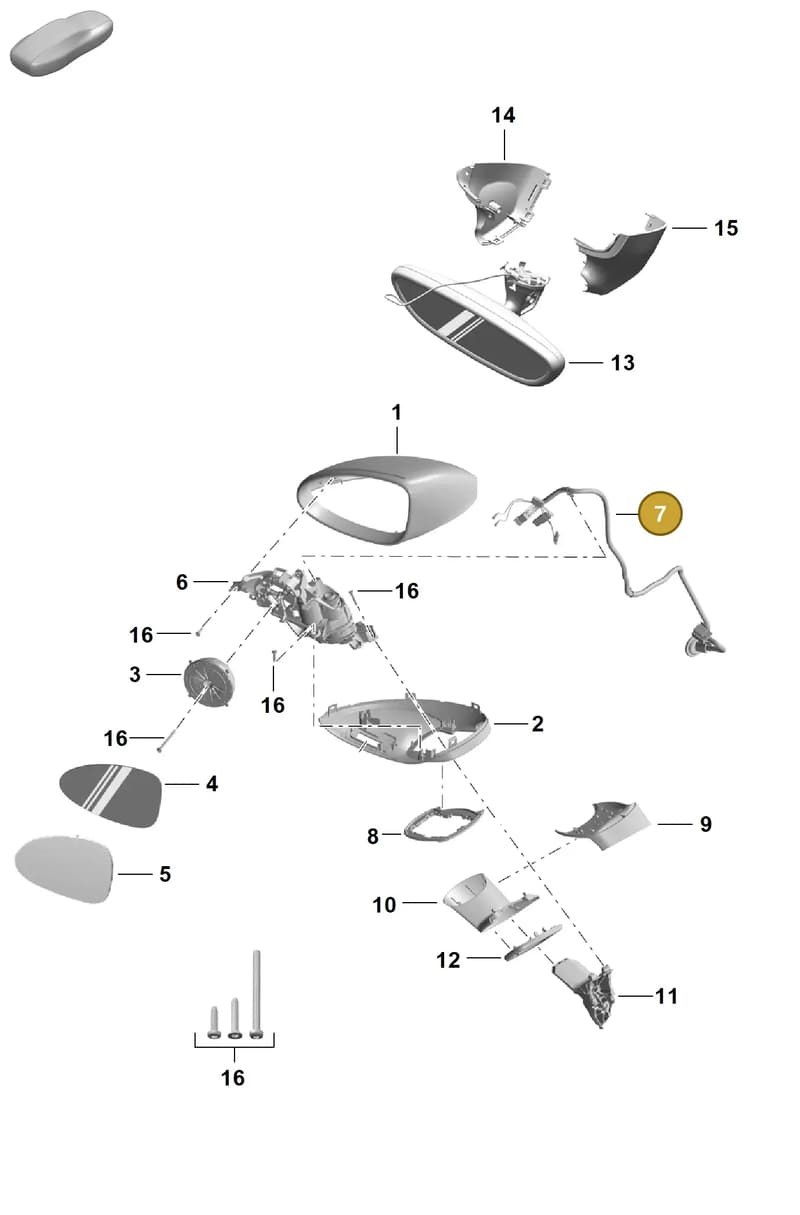 982972235B — Porsche Boxster Spyder (2019-2020) diagram p54809520, position 7