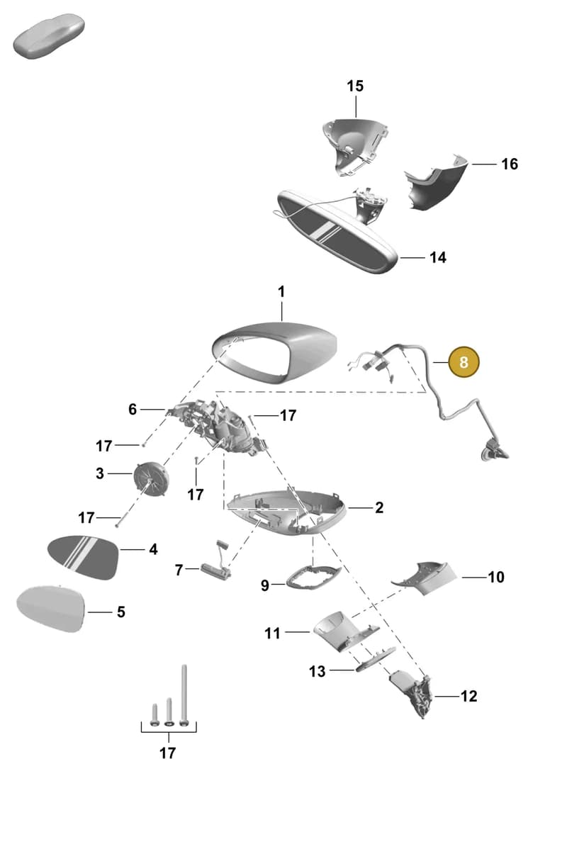 982972235F — Porsche Boxster Spyder (2019-2020) diagram p55809500, position 8