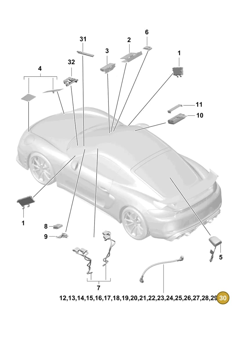982979003 — Porsche Cayman (2019-2022) diagram p55911020, position 30