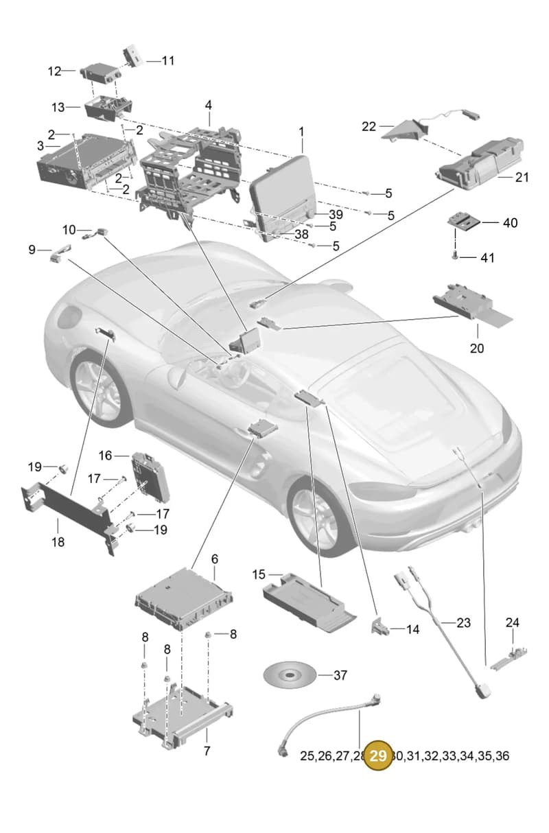 982979004 — Porsche Cayman (2016-2019) diagram p50911000, position 29
