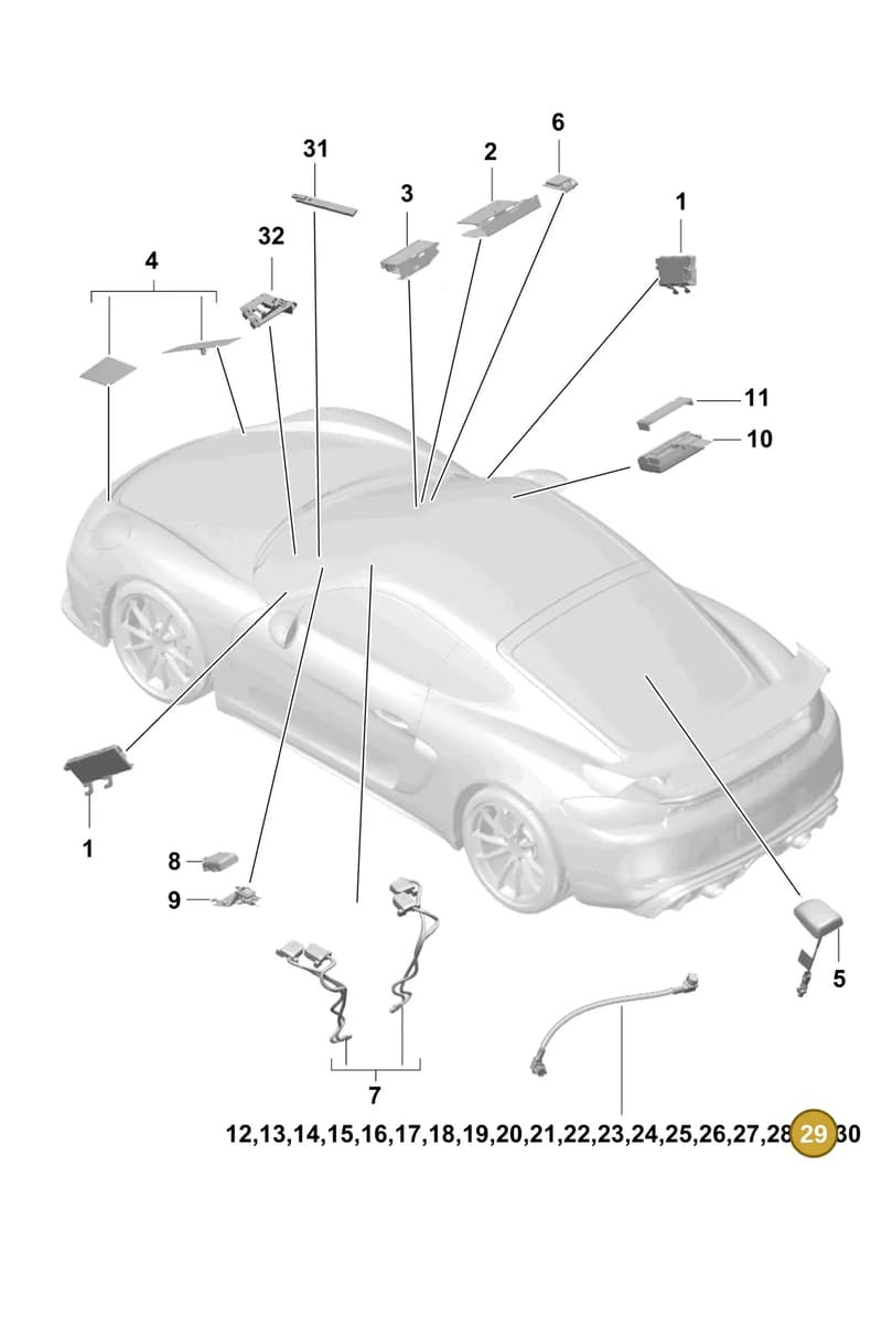 982979004 — Porsche Cayman (2019-2022) diagram p55911020, position 29