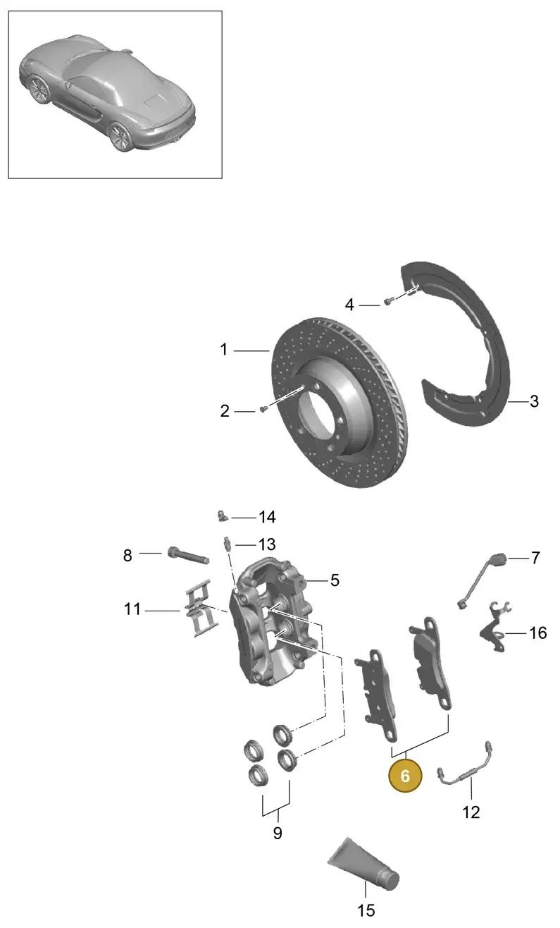 98735293903 — Porsche Boxster (2012-2016) diagram p39603000, position 6