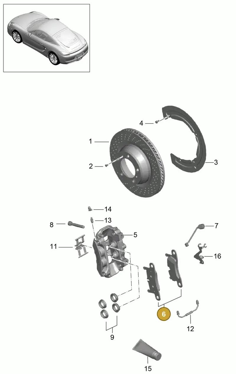 98735293903 — Porsche Cayman (2013-2016) diagram p40603000, position 6
