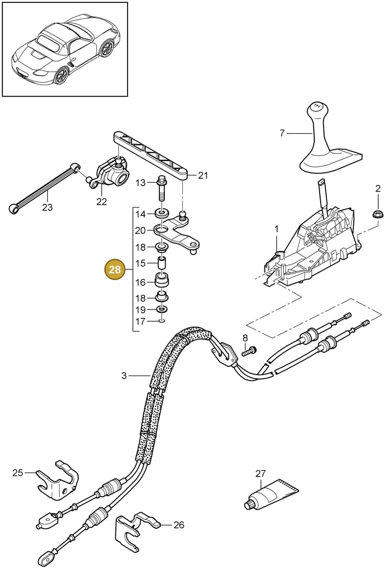 98742403700 — Porsche Boxster S (2008-2012) diagram p33701000, position 28