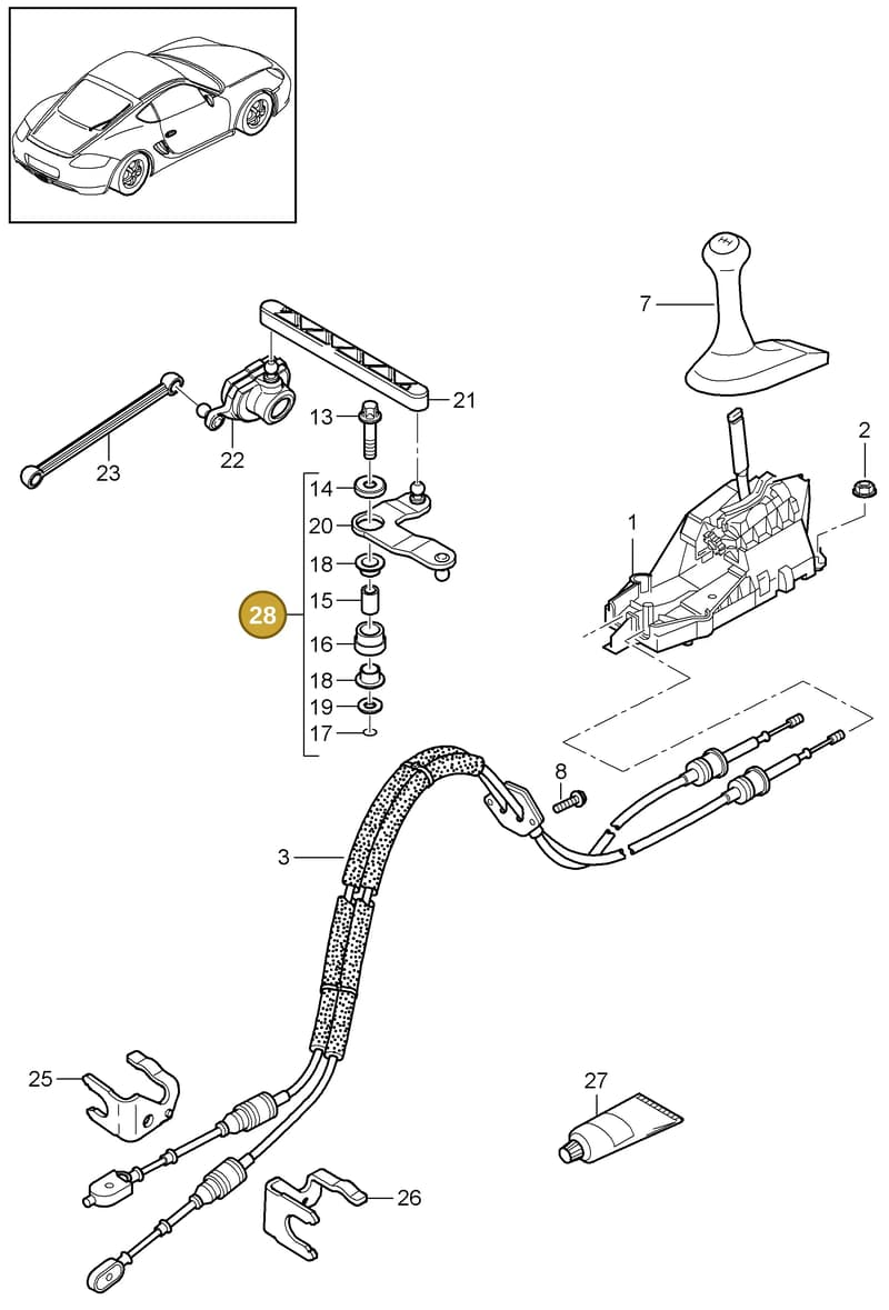 98742403700 — Porsche Cayman (2008-2012) diagram p34701000, position 28