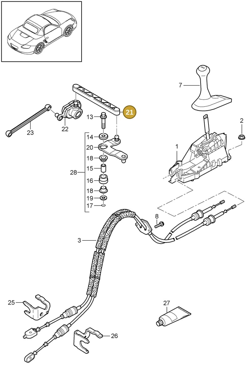 98742413110 — Porsche Boxster S (2008-2012) diagram p33701000, position 21