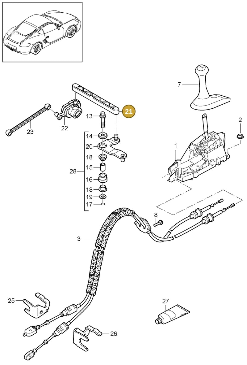 98742413110 — Porsche Cayman (2008-2012) diagram p34701000, position 21