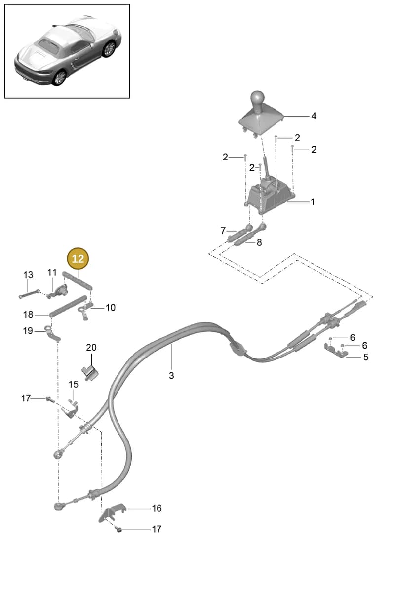 98742413110 — Porsche Boxster (2016-2019) diagram p48701000, position 12