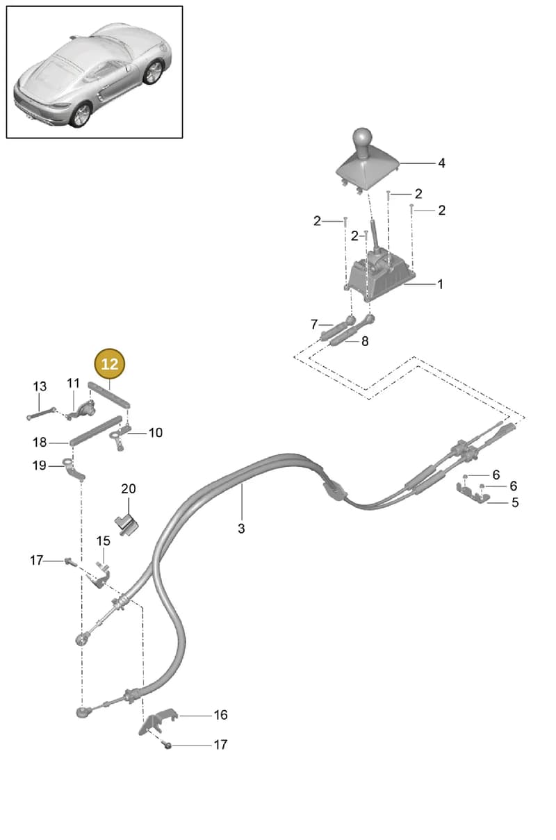 98742413110 — Porsche Cayman (2016-2019) diagram p50701000, position 12